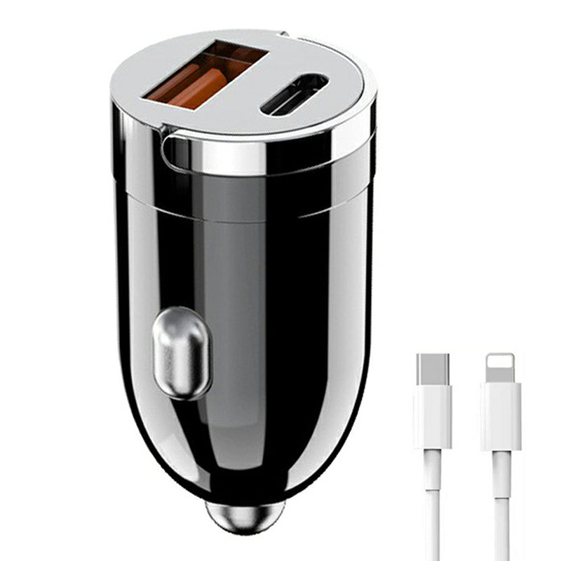 G20 12-24V 120W USB+Type-C Phone Fast Charging Adapter Car Charger with Type-C to 8Pin Cable G20 12-24V 120W USB+Type-C Phone Fast Charging Adapter Car Charger with Type-C to 8Pin Cable